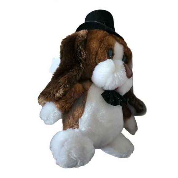 Vintage Russ Berrie Top Hat Sad Eyes "On The Town" Fancy Schmancy Puppy Dog - Picture 2 of 4